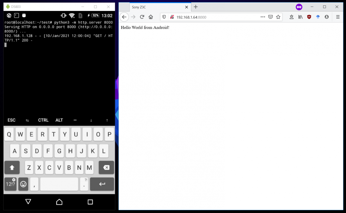 Simple Httpserver Android Linux Server on an Android Phone | Algeo Calculator